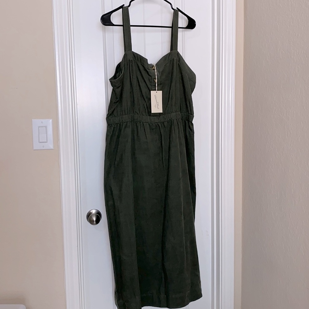 Olive green corduroy dress